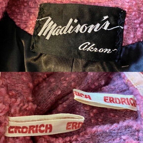 RARE raspberry pink vintage wool boucle suit - Picture 4 of 5